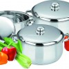 6pcs Capsuled Bottom Belly Stock Pot Sets with S/S Lid