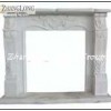 Beige marble fireplace 