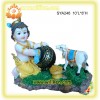 Indian God-Baby Krishna with Cow Pooja 