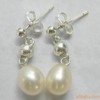 freshwater pearl earrings,925 silver jewelry,fine jewelry