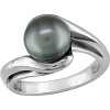 18k white gold ring,freshwater pearl ring,gold jewelry