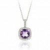925 silver necklace,amethyst pendant,fine jewelry