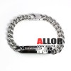 Stainless steel chain bracelet with crystal setting