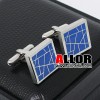 Blue enamel stainless steel cufflinks