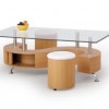 MDF with glass coffee table xymct-053