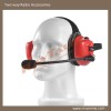 Red heavy duty/noise cancelling headset for two way radios