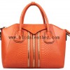 Summar orange color leather satchel