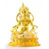 rystal Glass Liuli Vajrayana Buddha Statue: Yellow Jambhala H30