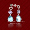 2014 Hottest Fashion Amethyst & Blue Topaz Sterling Silver Jewelry Earrings Wholesale Price