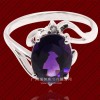 2014 China High Quality Stainless Steel Jewelry Ring With Amethyst Stone Wholesale Price