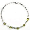 Wholesale Price China Supplier Silver Charm Bracelet Jewelry With Beautiful Peridot Stone