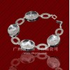 Alibaba China Fashion 925 Sterling Silver jewelry Charm Bracelet With Big CZ Stone Wholesale Price