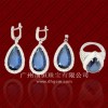 China Supplier 925 Sterling Silver Jewelry Set With Blue Glass Stone Wholesale