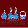 Wholesale Fashion Good Quality 925 Sterling Silver Jewelry Set With Blue Color Stone