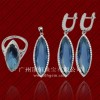 Hot High Quallity Marquise Shape 925 Sterling Silver Jewelry Set With Blue Stone Wholesale
