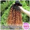 100% Virgin Human Ombre Hair Weave Kinky Curly Weft