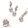 Female 925 Sterling Silver Fashion Gold Plated / Pearl Stud Earrings / Necklace