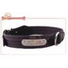 Padded fabric Adjustable DIY PET collar includes carved with name metal plate