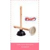 Mini Rubber Toilet Brush andPlunger with 29cm Wooden Handle Durable Cleaning Product