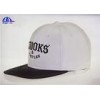 Flat Embroidery PU Snapback Baseball Caps , White Youth Hip-hop Baseball Cap