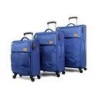 Ultralight Nylon travel luggage set with aluminium retractable trolley and external skate wheels