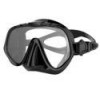 Black Tempered Glass Unisex Free Diving Mask with Silicone Strap and Skirt