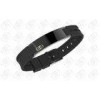Health Stainless Steel Bracelets Bio Ionized Magnetic PVD IP Black Silicone
