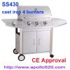 Outdoors Gas Grill cast iron 3burner plus side burner