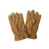 brown color split cowhide leather safety work gloves with full cotton liner