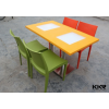 Modern Design Solid Surface Cafeteria Artificial Stone Dining Tables
