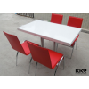 Pure White Solid Surface Food Court Dining Square Table