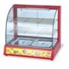 Electric Food Warmer Display Case Curved Glass Two Shelves Bain Marie Display Counter