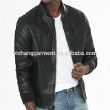 Men''s Blk Lamb Bomber Leather