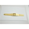 24K gold sandblast quartz brass watch