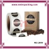 Cheap round label sticker for coffee bag, adhesive roll waterproof PET sticker