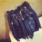 Woven Pu Bucket Bag