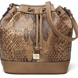 Rivet Snake Pu Bucket Bag