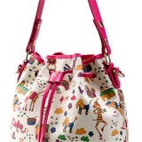 Silk Print Pu Bucket Bag