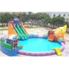 Floating Inflatable Water Parks Colorful Logo Printed With Air Pump