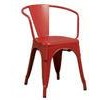 Red Tabouret Bistro Chairs , Tolix Low Back Bar Stool Double Chromed Finishing