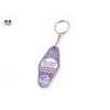 Company Use Custom Rubber Keyrings , Beautiful Purple Pvc Key Tag OEM /ODM