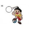 Playing Football Industrial PVC Key Ring 3D Effective Shiny Nickel Coating
