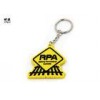 3D Design Rubberized Imprinted Key Chains , Black RPA Logo Custom Rubber Keychains
