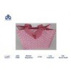 Pink Repeating Heart Polypropylene Shopping Bags Customized Handle For Advertising