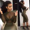 Long Sleeve Short Cocktail Dresses , Plus Size Bandage Dress With Sleeves