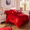Most Comfortable 4 Piece Bedding Set For Wedding Bedroom Bright Red Color
