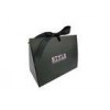 Glossy Laminated Black Gift Paper Shopping Bags Handmade With Ribbon Handles