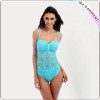 Turquoise Royal Lace Bandeau One Piece Swimsuit
