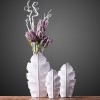 Antique feather shape white ceramic flower vases decoration vase
