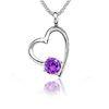 Fashion Sterling Silver Charm Necklace With Crystal Heart Pendant For Women